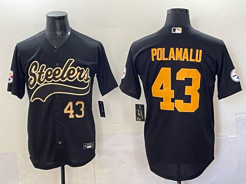 Men 2025 Pittsburgh Steelers #43 Polamalu black 3th generation Joint Name Nike Limited NFL Jersey style 003->pittsburgh steelers->NFL Jersey